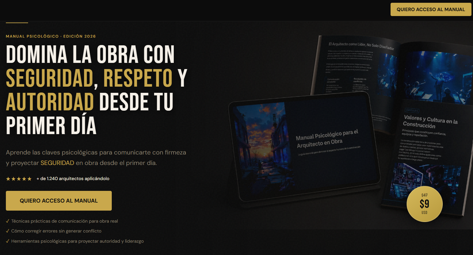 MPA — Manual Psicológico para el Arquitecto landing page