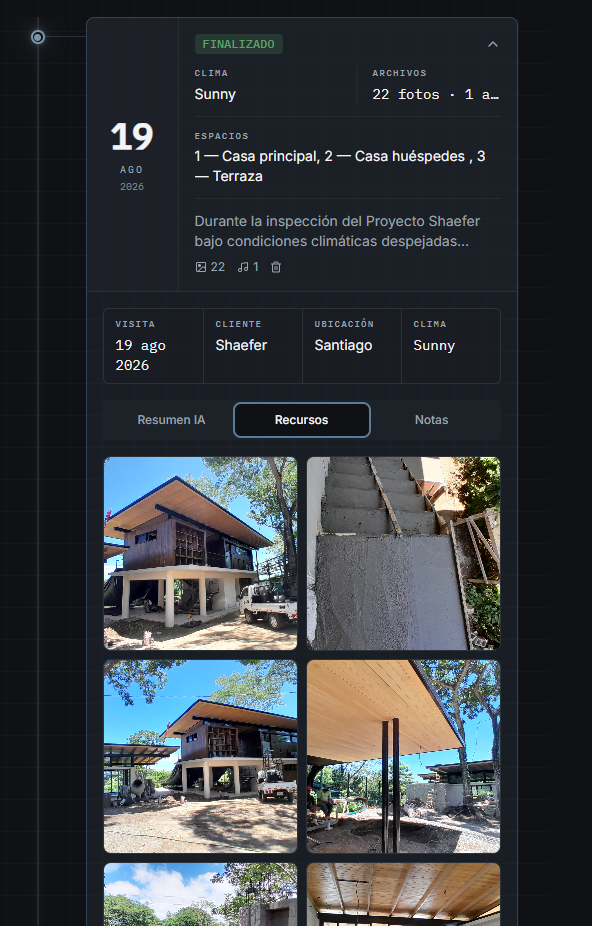 ArchLog AI construction visit overview