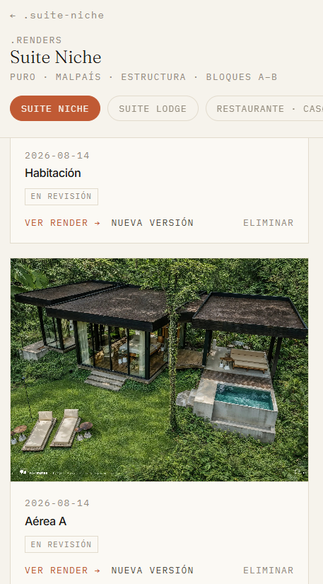 GFM Construction mobile render review list